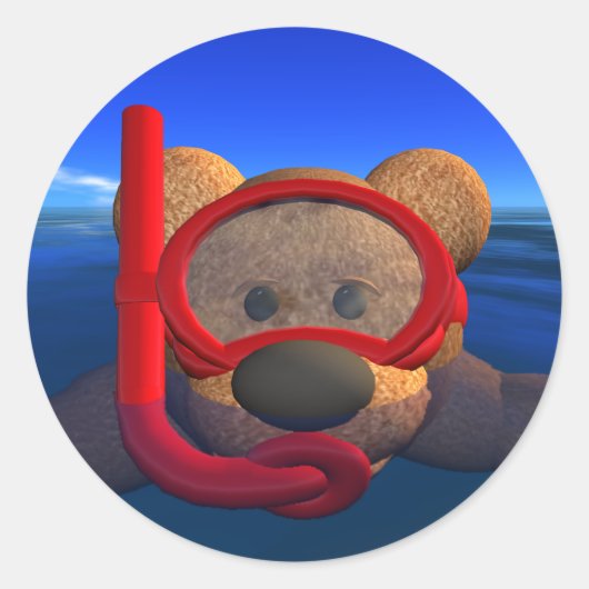 Dinky Bears: Snorkeler ラウンドシール (正面)