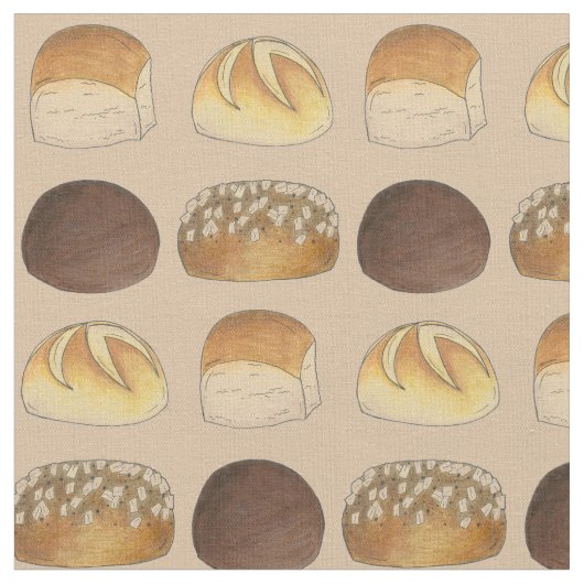 Dinner Bread 転が Bun in the Oven Baby Shower ファブリック (クローズアップ)