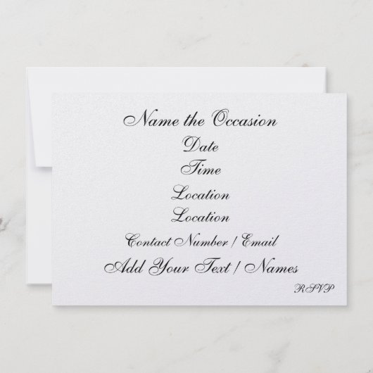  Dinner Invitation 招待状 (裏面)