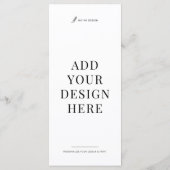 Dinner Menu Printing 4x9" Upload Your Design メニュー (裏面)