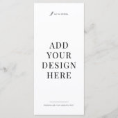 Dinner Menu Printing 4x9" Upload Your Design メニュー (正面)