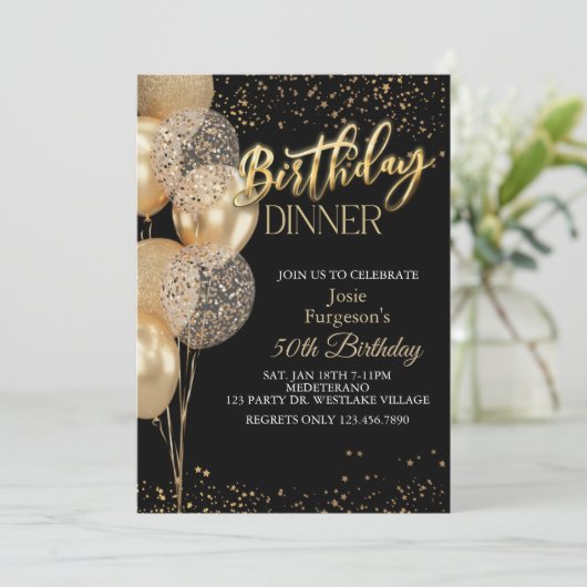 Dinner Party, Any Age, Birthday Dinner 招待状 (スタンド正面)