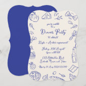 Dinner party hand drawn invitation 招待状 (正面/裏面)