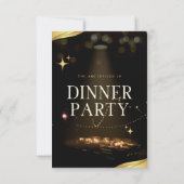 Dinner Party Invitation – Elegant Gold Design 出欠カード (裏面)