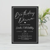 Dinner Party Invitation Template Black Adult Any A 招待状 (スタンド正面)