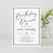 Dinner Party Invitation Template Black Adult Any A 招待状 (スタンド正面)