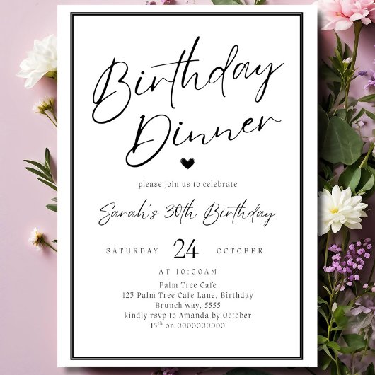 Dinner Party Invitation Template Black Adult Any A 招待状