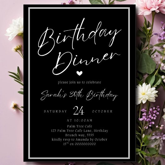 Dinner Party Invitation Template Black Adult Any A 招待状