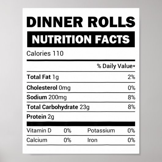 Dinner Rolls Nutrition Facts Family Matching Chris ポスター (正面)