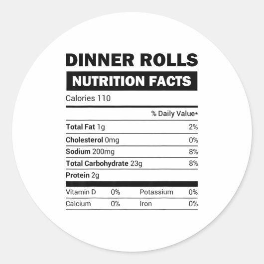 Dinner Rolls Nutrition Facts Family Matching Chris ラウンドシール (正面)