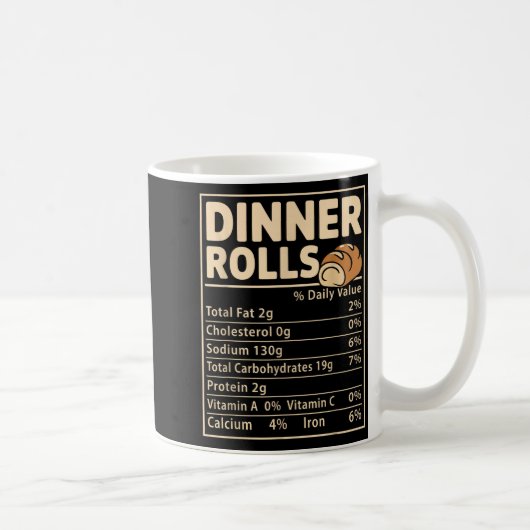 Dinner Rolls Nutrition Facts Funny Bread Food Desi コーヒーマグカップ (右)
