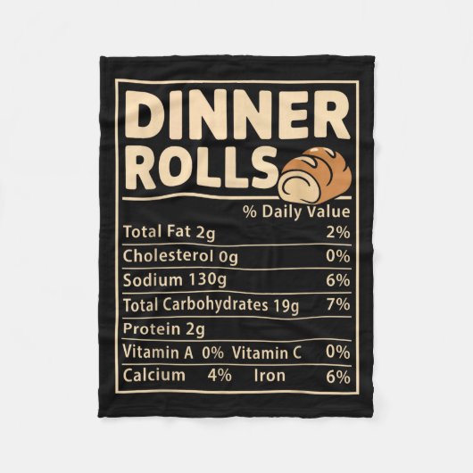 Dinner Rolls Nutrition Facts Funny Bread Food Desi フリースブランケット (正面)
