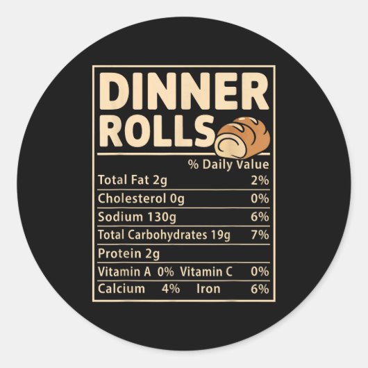 Dinner Rolls Nutrition Facts Funny Bread Food Desi ラウンドシール (正面)