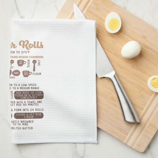Dinner Rolls Recipe Kitchen Towel – Warm キッチンタオル (四つ折り)