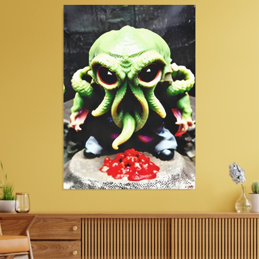 Dinner with Cthulhu キャンバスプリント (インサイチュ (リビング))