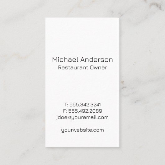 Dinnerwareロゴ |レストラン 名刺 (裏面)