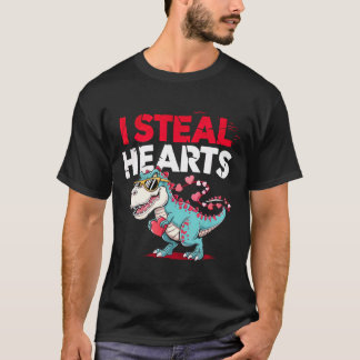 Dinoでハートを盗ユニークむ – Valentine's Tシャツ