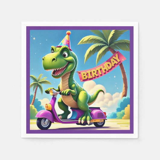「DINOの誕生日JOYRIDE」 スタンダードカクテルナプキン (正面)