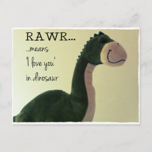 DinoはがきRAWRは恐竜で「愛してる」という意味だ ポストカード
