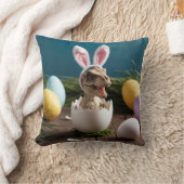 Dinoイースターサプライズ – イースター卵のかわいいTレックス クッション (ブランケット)