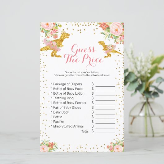 Dinoガールピンク金ゴールド価格ゲームを推測 (スタンド正面)