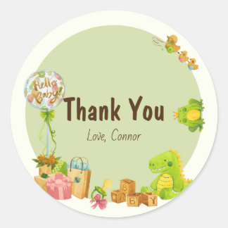 Dinoキッズ誕生日パーティー ラウンドシール