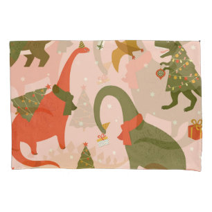 Dinoクリスマスパーティー:ツリーレックス 枕カバー