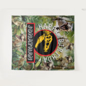 Dinoバースデーパーティーの背景 タペストリー (正面(横))