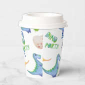 Dinoパーティーかわいい恐竜誕生日少年の名前エージsip 紙コップ (右)