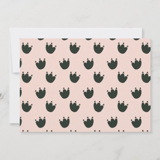 Dinoパーティーピンクダノガールフォト誕生日 招待状 (裏面)