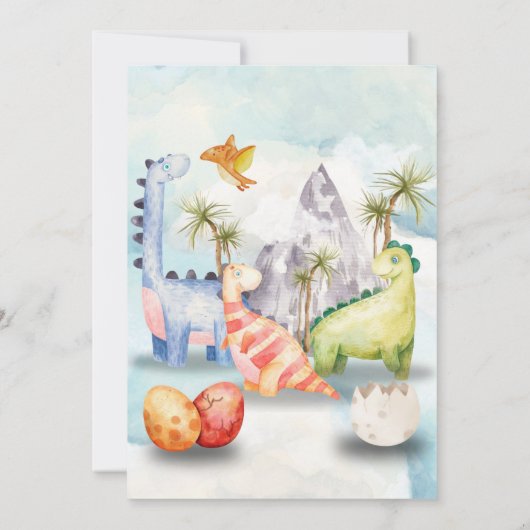 Dinoパーティー誕生日招待状 – カスタマイズ可能な子供 招待状 (裏面)
