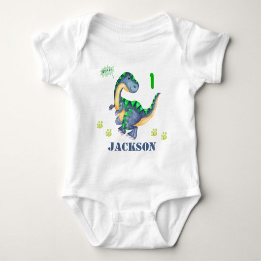 Dinoボディスーツ男の子の恐竜ボディスーツDino tシャツ (正面)