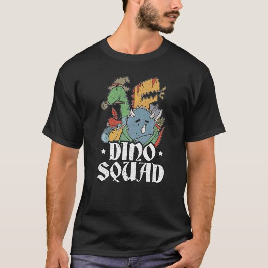 Dino分隊の未来の古生物学者の化石恐竜 Tシャツ (正面)