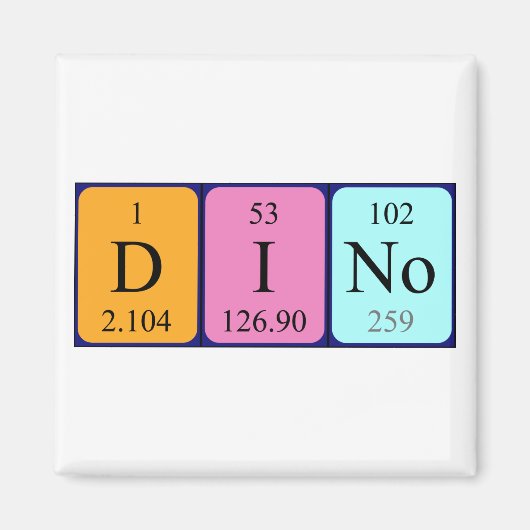 Dino周期表名磁石 マグネット (正面)