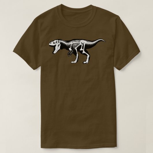 Dino女性、恐竜のスケルトンT  Tシャツ (デザイン正面)