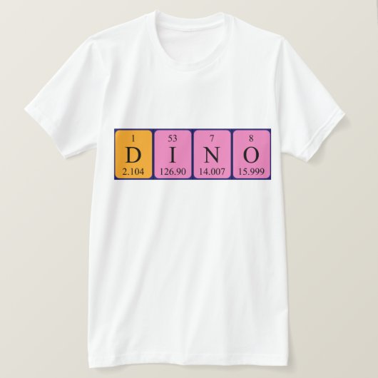 Dino定期テーブル名のシャツ Tシャツ (デザイン正面)