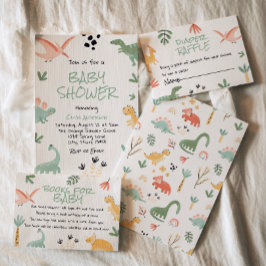 Dino恐竜の小さなDinoの方法で赤ちゃんシャワー 招待状