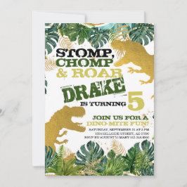 DINO恐竜の誕生日パーティー招子供へ待 招待状