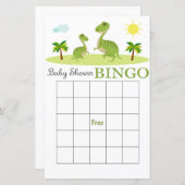 Dino赤ちゃんシャワービンゴカード、恐竜ビンゴカード (正面/裏面)