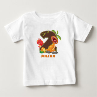 Dino 2パーソナライズされた歳誕生日Tシャツ ベビーTシャツ