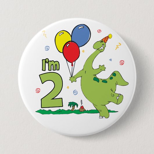 Dino 2nd誕生日ボタン 缶バッジ (正面)