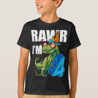 Dino 4 Rawr Im 4 Roar Im 4歳の恐竜 Tシャツ
