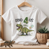 Dino-4-us可愛い恐竜4位名バースデーパーティー トドラーTシャツ