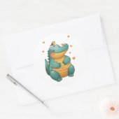 Dino and Little Bird Friends ラウンドシール (封筒)