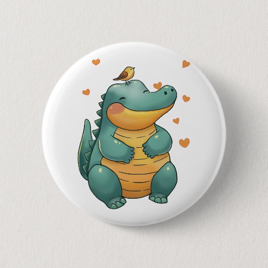 Dino and Little Bird Friends 缶バッジ (正面)