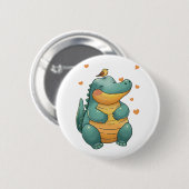 Dino and Little Bird Friends 缶バッジ (正面&裏面)