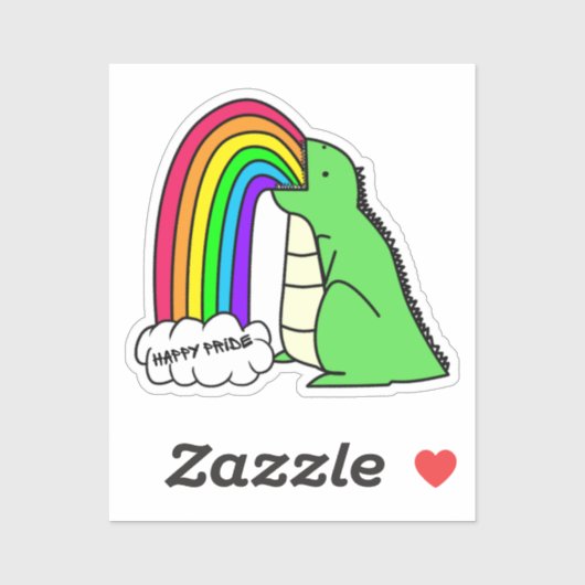 Dino Barfing Rainbows Sticker シール (シート)
