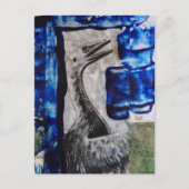 Dino Bird Mixed Media Collage ポストカード (正面)
