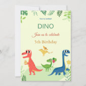 Dino birthday invitation  招待状 (正面)