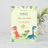 Dino birthday invitation  招待状 (スタンド正面)